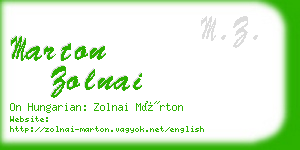 marton zolnai business card